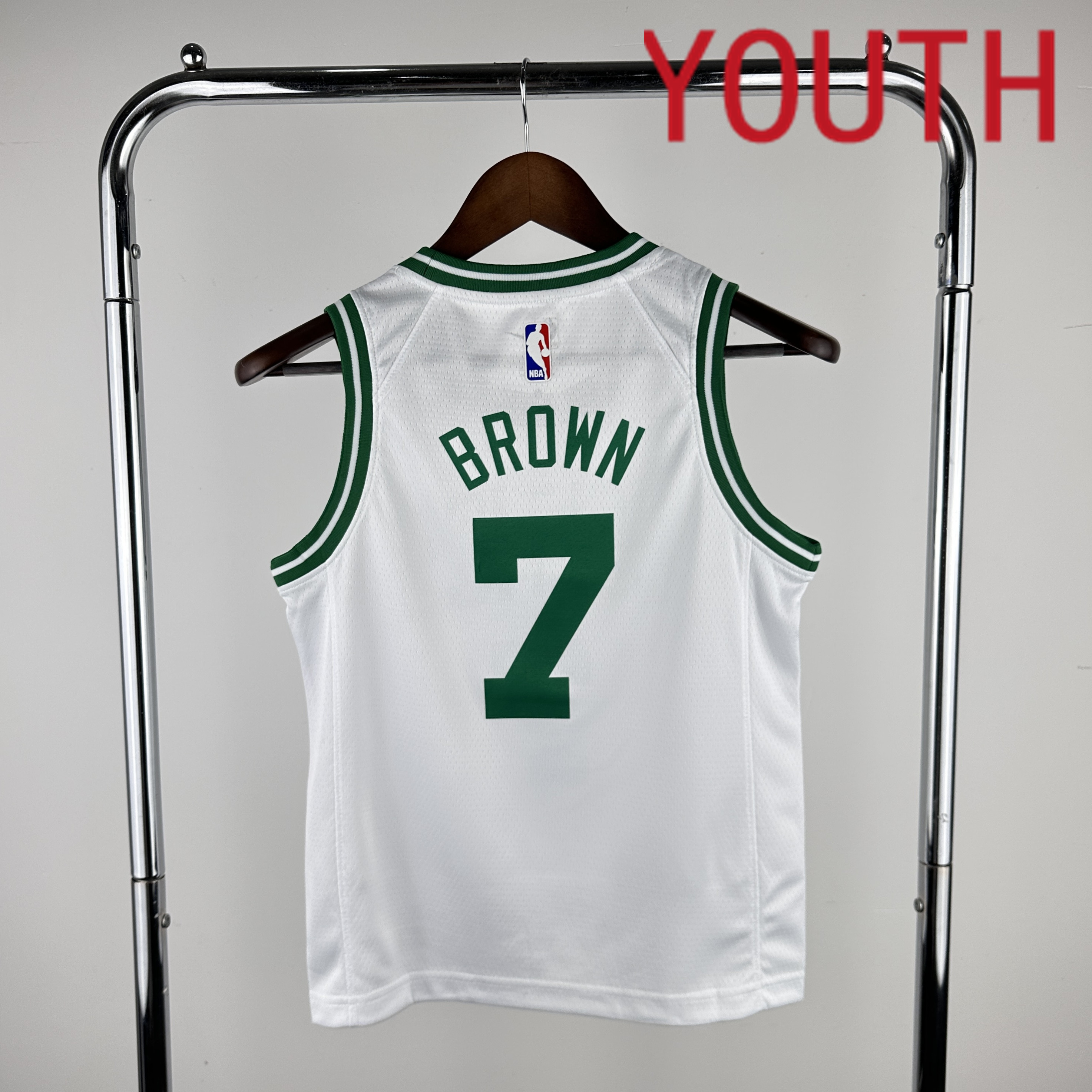 Youth Boston Celtics 7 Brown White Nike 2024 NBA Jersey